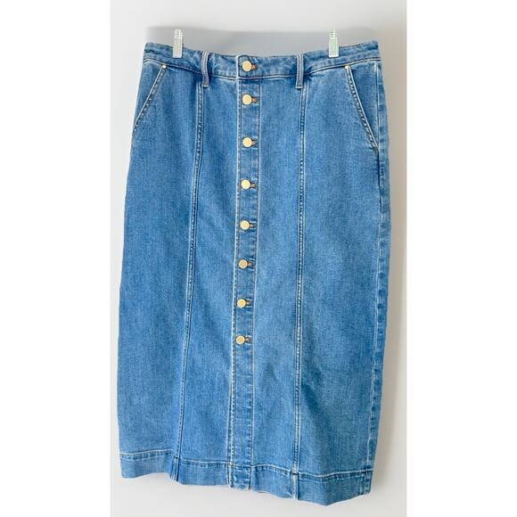 Ann Taylor Weekend Maxi Skirt Women's Blue Jean Denim Size 12 - Picture 6 of 6